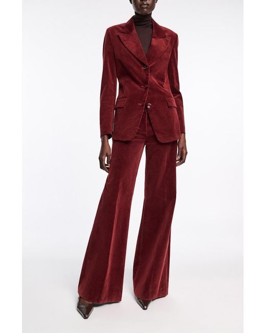 Dorothee Schumacher Purple Flared Corduroy Pants