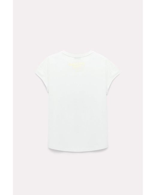 Dorothee Schumacher White T-Shirt mit metallischem Print