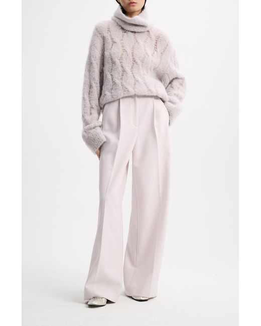 Dorothee Schumacher Pink Mohair Mix Cable Knit Pullover