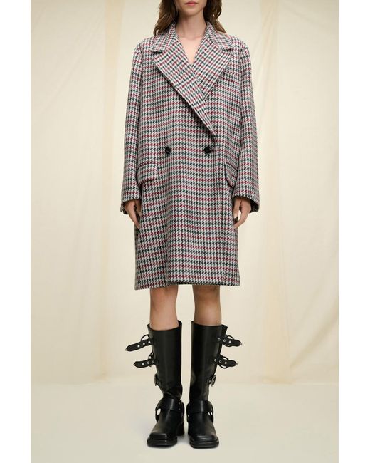 Dorothee Schumacher Brown Coat With A Houndstooth Pattern