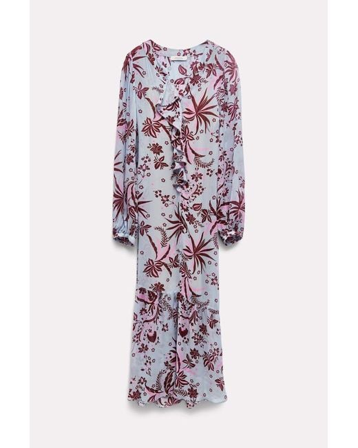 Dorothee Schumacher White Printed Viscose Dress With Flounces
