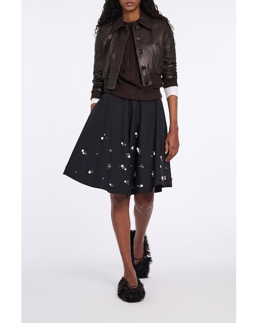 Dorothee Schumacher Black Hand-Embellished Swing Skirt