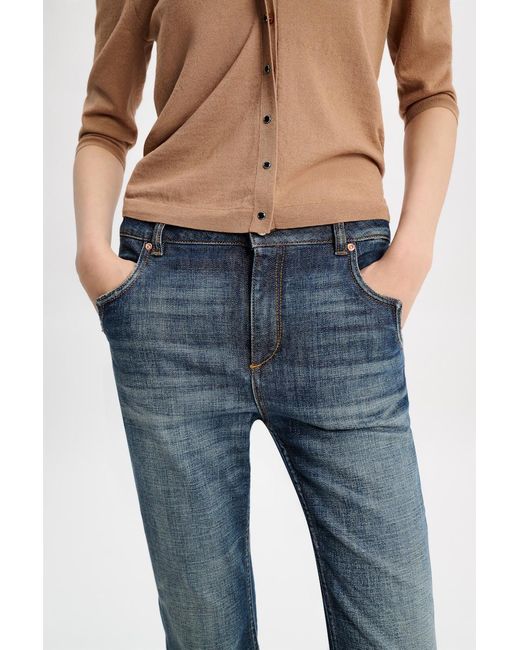Dorothee Schumacher Blue Extra Long Flared Jeans With Western Details