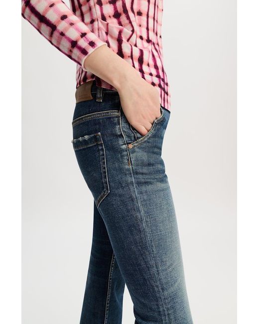 Dorothee Schumacher Blue Cropped Flared Jeans With Western Details