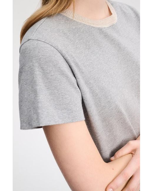 Dorothee Schumacher Gray T-shirt With Lurex Details
