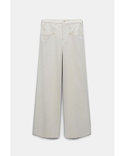 Dorothee Schumacher White Relaxed Cotton Denim-linen Pants
