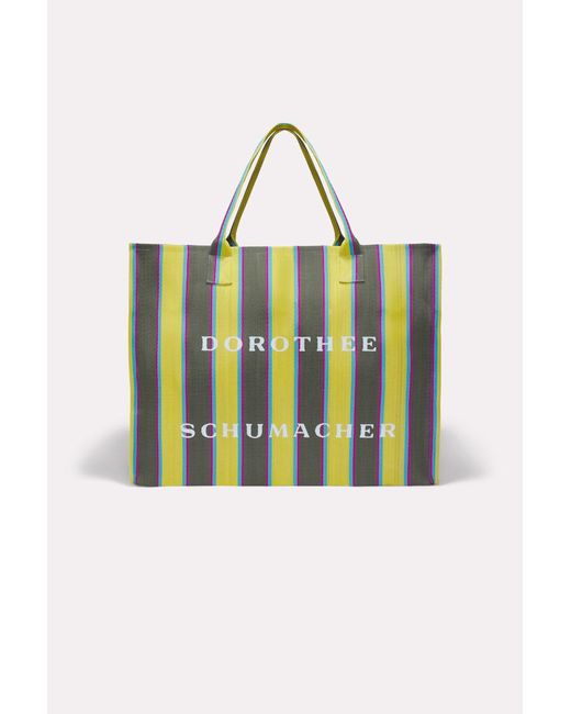 Dorothee Schumacher Green Striped Tote Made From Recycled Plastic