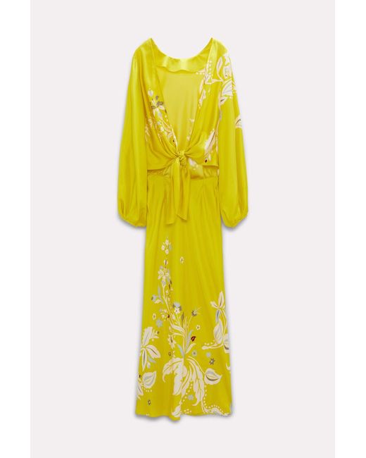 Dorothee Schumacher Yellow Floral Backless Midi Dress