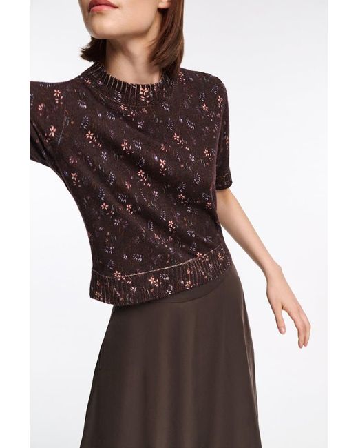 Dorothee Schumacher Brown Rundhalspullover mit Flower-Print