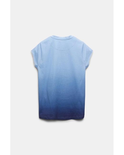 Dorothee Schumacher Blue Color Fade Cotton T-shirt With Print