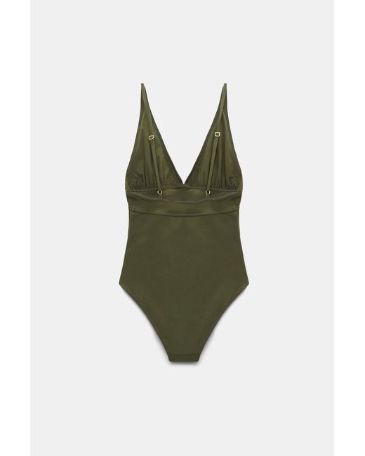Dorothee Schumacher Green One Piece Swimsuit With Adjustable Straps