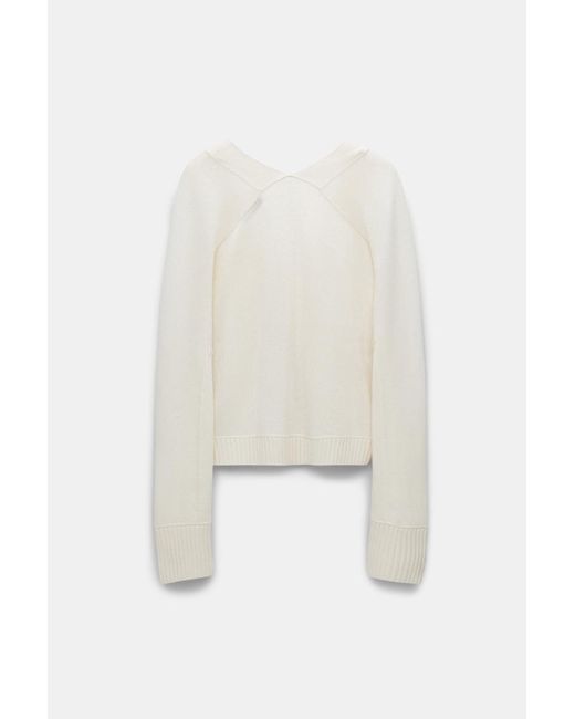 Dorothee Schumacher White Wool-cashmere V-neck Cardigan With Pockets