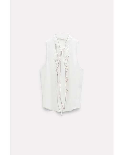Dorothee Schumacher White Top With A Flounce Plastron