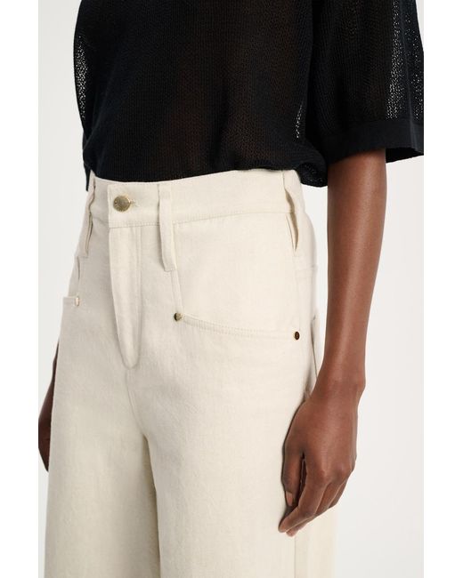 Dorothee Schumacher White Relaxed Cotton Denim-linen Pants