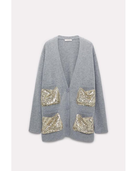 Dorothee Schumacher Gray Cardigan With Sequin Pockets
