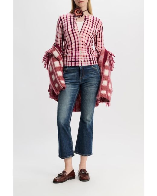 Dorothee Schumacher Blue Cropped Flared Jeans With Western Details