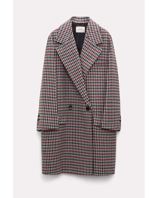 Dorothee Schumacher Brown Coat With A Houndstooth Pattern