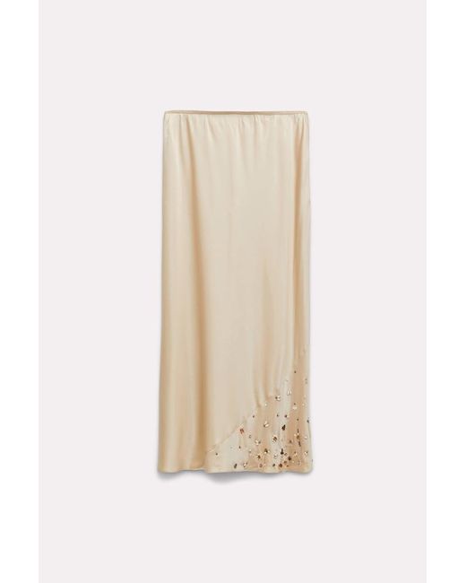 Dorothee Schumacher White Hand-embellished Satin-silk Skirt