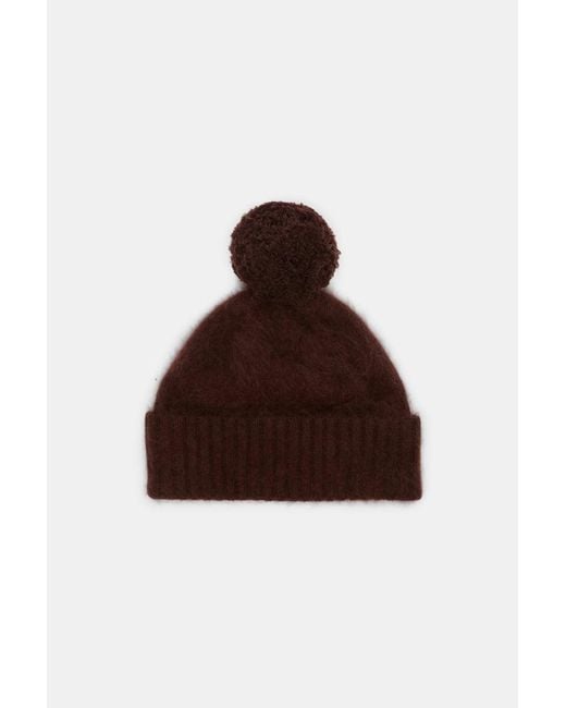 Dorothee Schumacher Brown Fluffy Mütze mit Bommel
