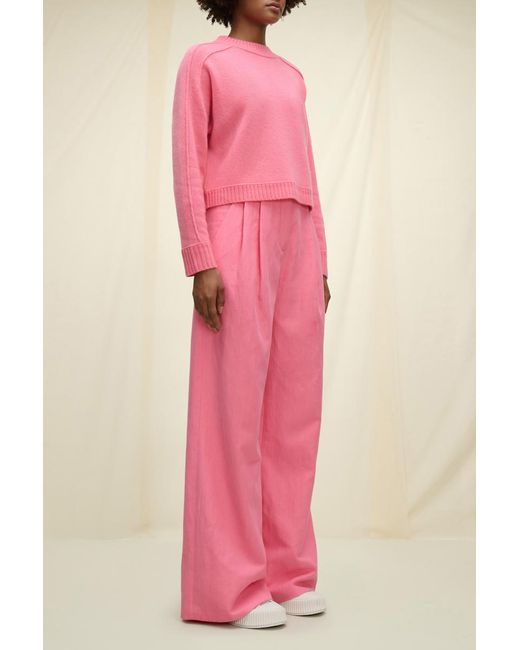 Dorothee Schumacher Pink Raglan Sleeve Sweater In Merino-cashmere