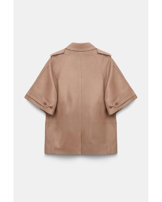 Dorothee Schumacher Brown Kurzmantel aus Lammleder mit Bindegürtel