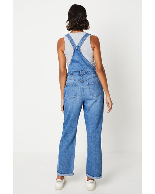 Dorothy Perkins Blue Relaxed Fit Denim Dungarees