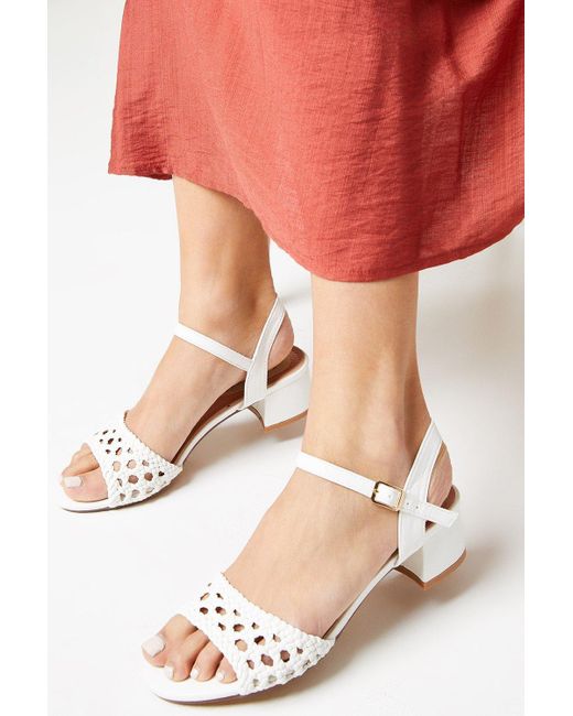Dorothy Perkins Pink Good For The Sole: Esther Crochet Low Block Heeled Sandals