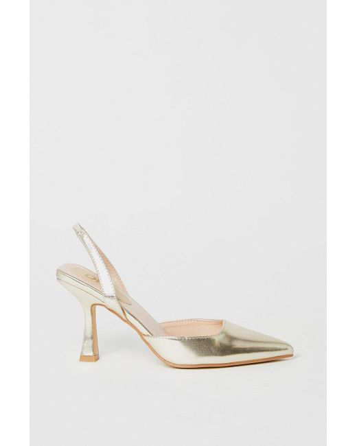 Dorothy Perkins White Bindy Pointed Slingback Court Shoes