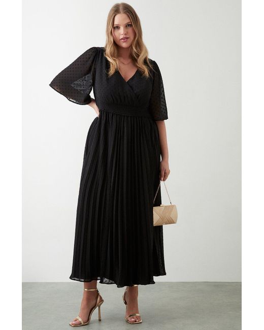 Dorothy perkins black store pleated dress
