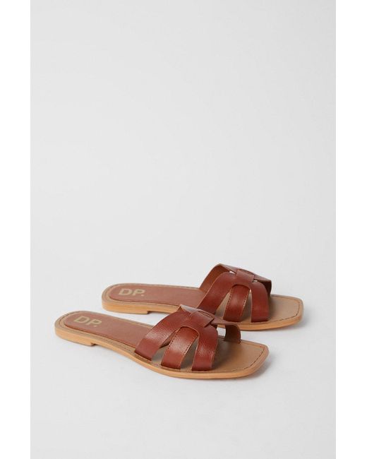 Dorothy Perkins Natural Leather Jemma Woven Sliders