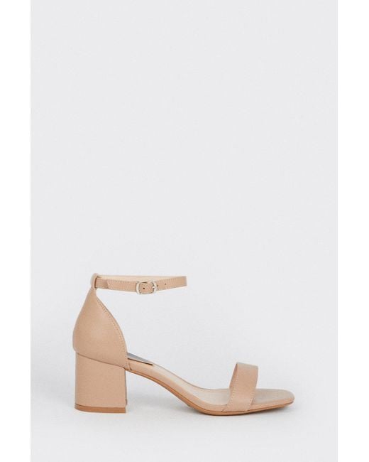 Dorothy Perkins Pink Sammy Low Block Barely There Heels