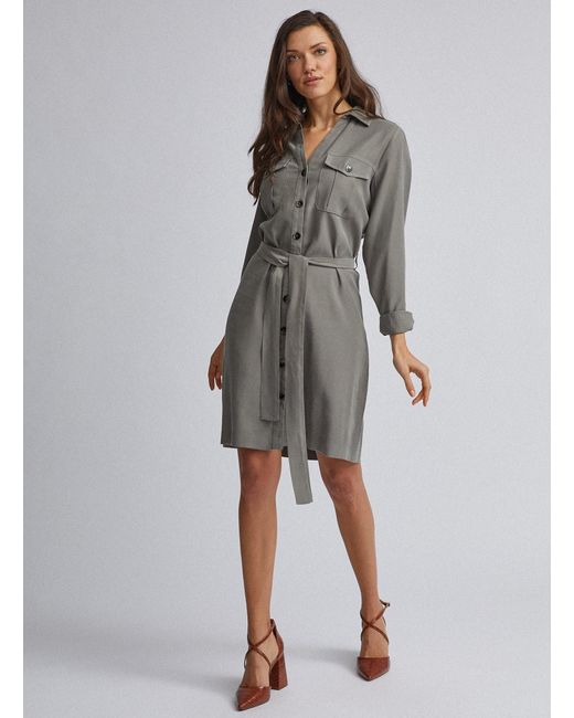 dorothy perkins khaki shirt dress