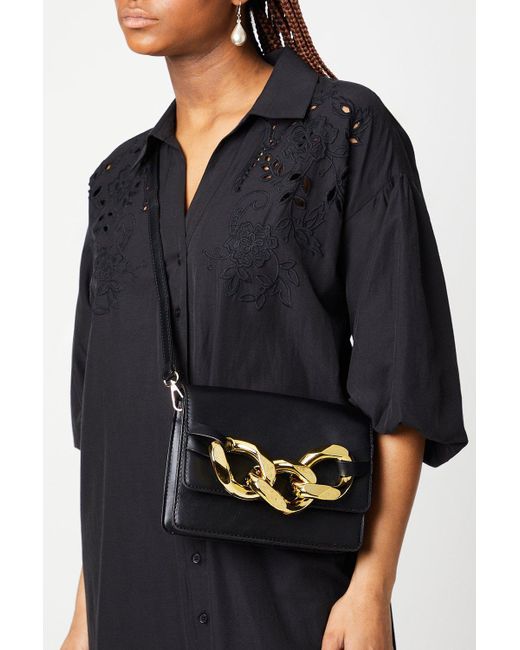 Dorothy Perkins Black Tilda Chunky Chain Adjustable Strap Cross Body Bag