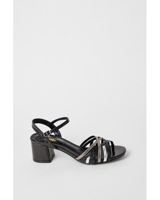 Dorothy Perkins Black Good For The Sole: Erica Lattice Front Medium Block Heeled Sandals