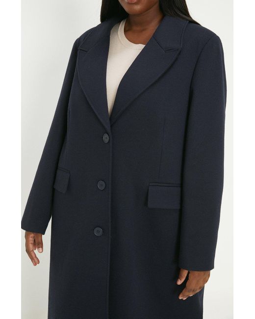 Dorothy Perkins Blue Curve Single Breasted Maxi Coat