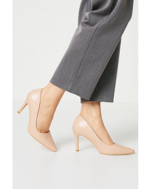 Dorothy Perkins Gray Darlene High Heel Pointed Court Shoes