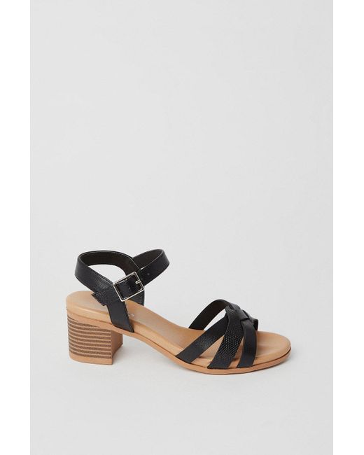 Dorothy Perkins Natural Good For The Sole: Extra Wide Fit Elma Comfort Heeled Sandals