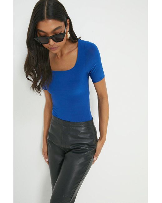 Dorothy Perkins Blue Double Layer Square Neck Top