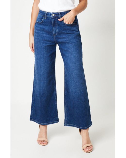 Dorothy Perkins Blue Petite Wide Leg Denim Jeans