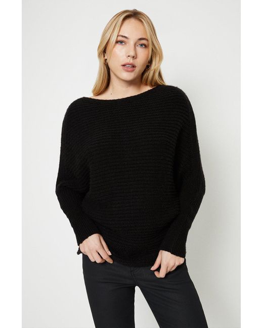 Dorothy Perkins Black Slash Neck Batwing Jumper