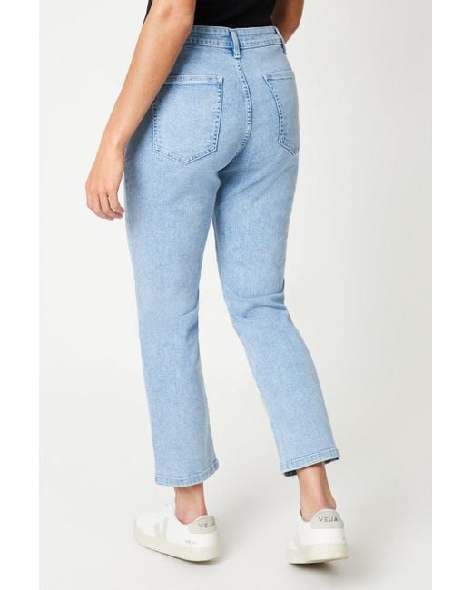 Dorothy Perkins Blue Petite Pocket Detail Mid Rise Slim Leg Jeans