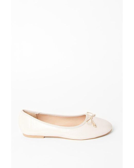 Dorothy Perkins Natural Good For The Sole: Wide Fit Tonya Comfort Bow Detailed Ballerinas
