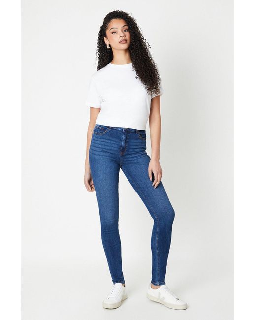Dorothy Perkins Blue Tall Comfort Stretch Skinny Jeans