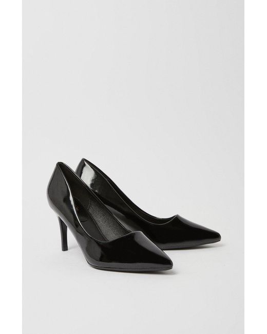 Dorothy Perkins Black Faith: Catrin Patent High Heel Pointed Court Shoes
