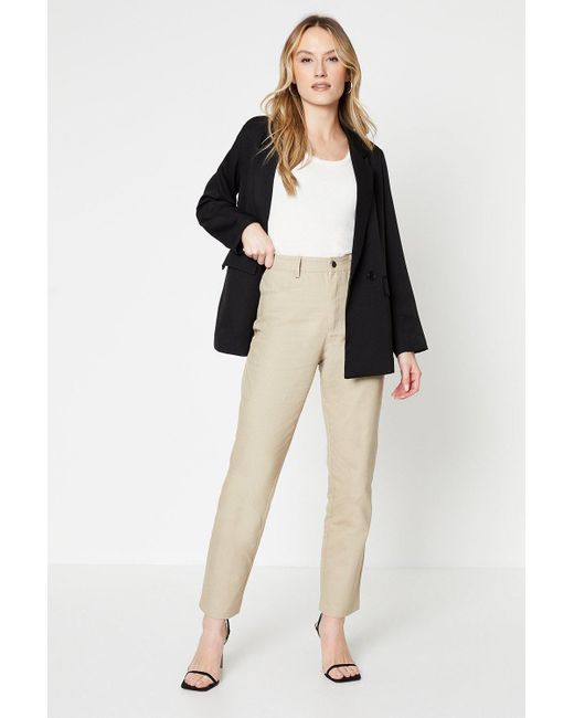 Dorothy Perkins Natural Tapered Leg Twill Trouser