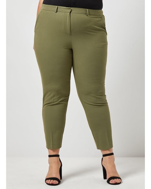 green ankle grazer trousers