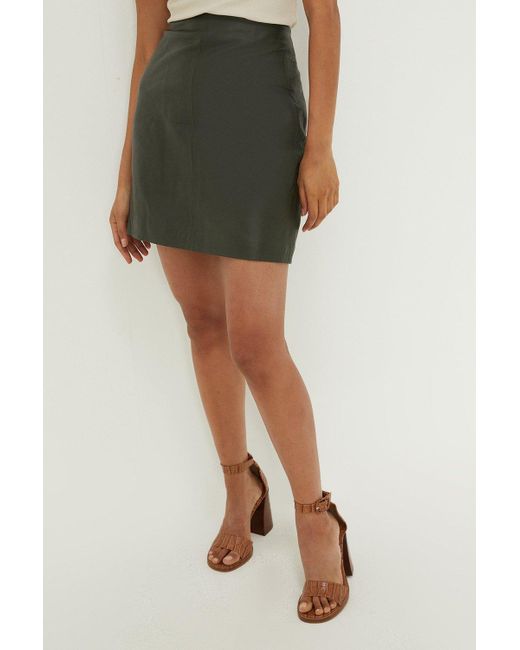 Tan leather look skirt dorothy perkins cheap