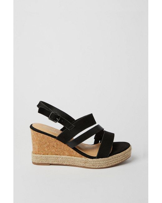 Dorothy Perkins Natural Good For The Sole: Wide Fit Hannah Asymmetric Wedges