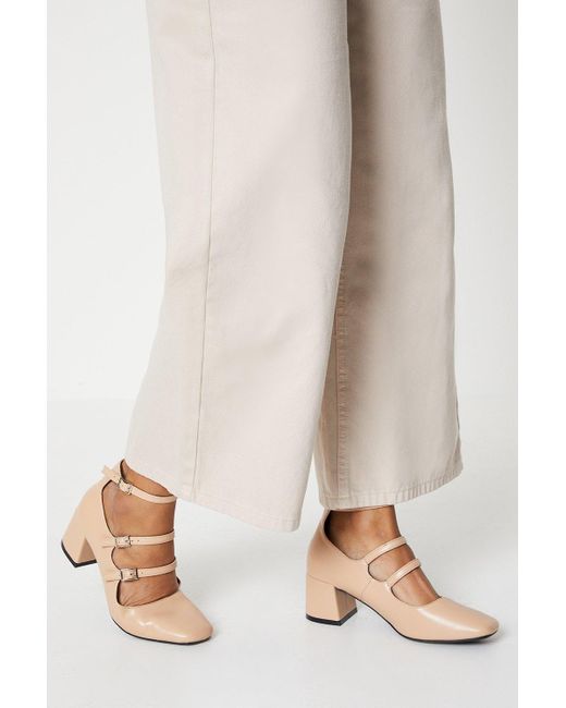 Dorothy Perkins Natural Faith: Chantelle Square Toe Strappy Mary Jane Court Shoes