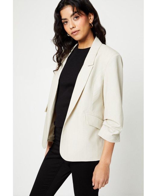 Dorothy Perkins Multicolor Petite Ruched Sleeve Blazer